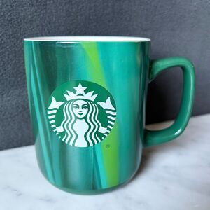 Starbucks Green Marbled Swirl Mug Mermaid Logo - 2022 Coffee Cup 15 oz